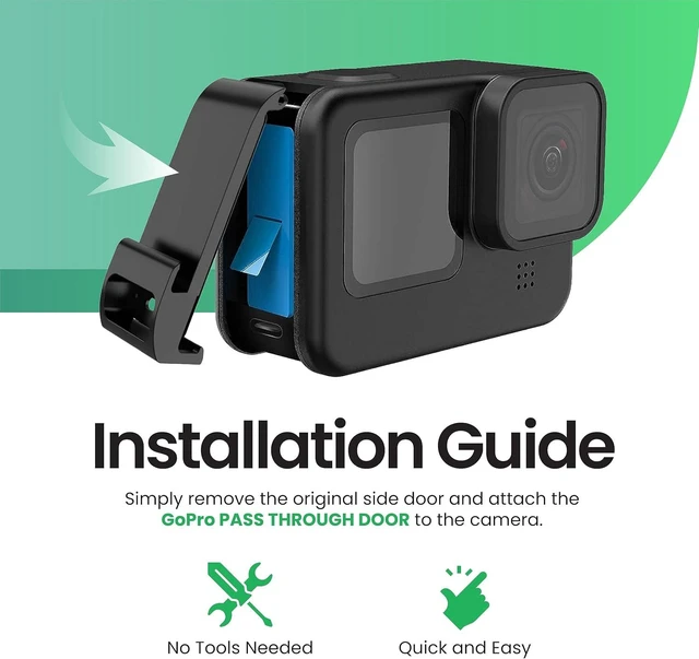 Alt view image 5 of 6 - Pass-Through Door for GoPro Hero 13, 12, 11, 10, 9 Access External Power with USB-C Cable, Weather-Resistant GoPro Accessory, Veteran Owned
