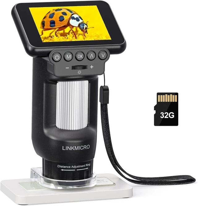 Main image of LM013 Portable Digital Microscope for Adults & Kids with 2.8" Screen Handheld Camera, Coins Magnifier with 8 LED, PC View, 32GB