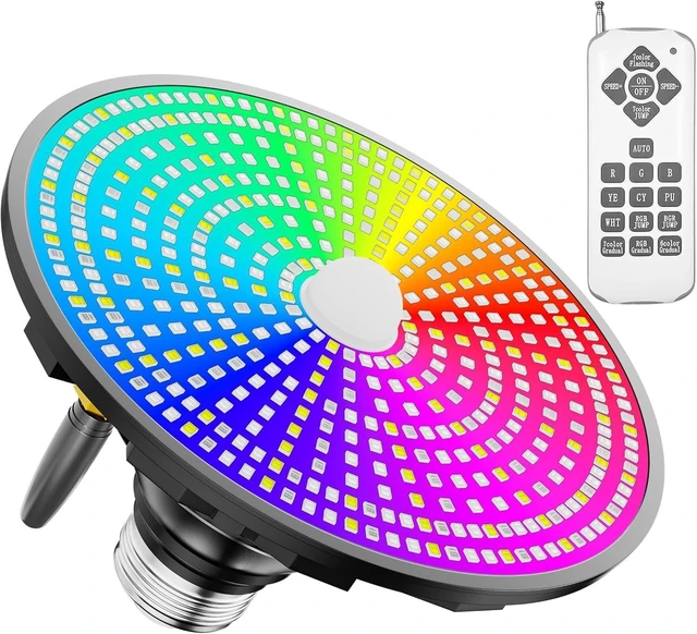 Main image of 120V 90W LED Pool Light Bulb (E26 Base) Multi-Color & Adjustable Brightness Spa Light for Inground & Above Ground Swimming Pools, Black