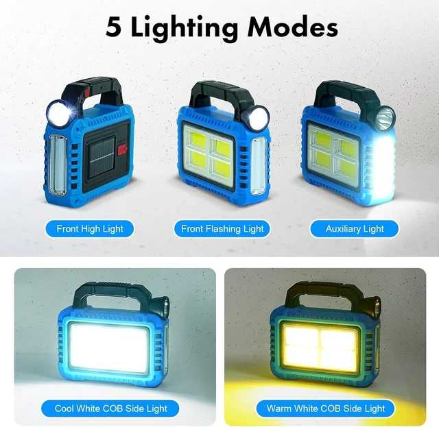 Alt view image 4 of 6 - 4-Pack Solar Lantern LED Flashlight Portable Rechargeable Camping Tent Lights for Power Outages, Emergency, Hurricane & Survival Kits