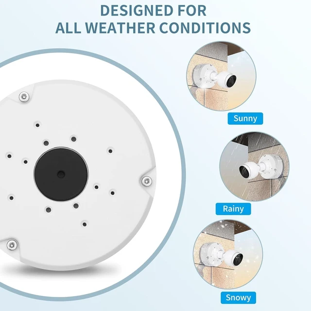 Alt view image 3 of 6 - White Metal Junction Box Mount for Ubiquiti UniFi Camera, Compatible with Dome, Turret & Bullet Cameras, G3-G6, AI, Pro, Anti-Falling Rope