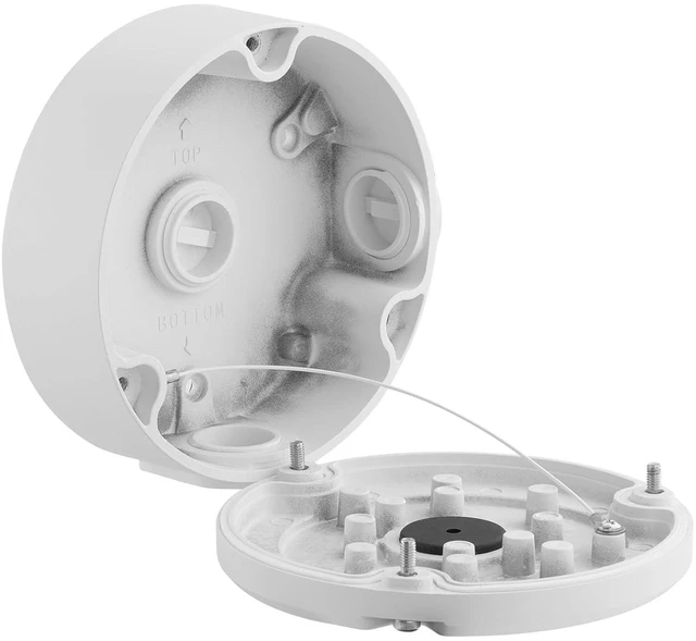 Alt view image 6 of 6 - White Metal Junction Box Mount for Ubiquiti UniFi Camera, Compatible with Dome, Turret & Bullet Cameras, G3-G6, AI, Pro, Anti-Falling Rope
