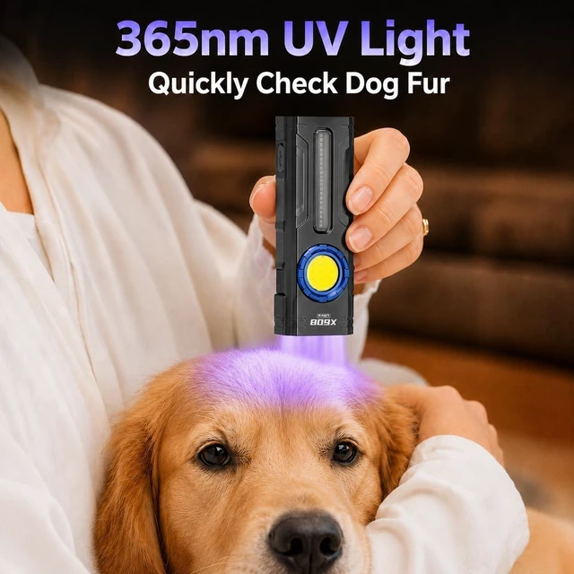 Alt view image 7 of 7 - 2800 Lumen Rechargeable Magnetic EDC Flashlight LED Clip-On Pocket Light with RGB & UV Lights for Outdoor, Camping & Working (X608 Ultra)