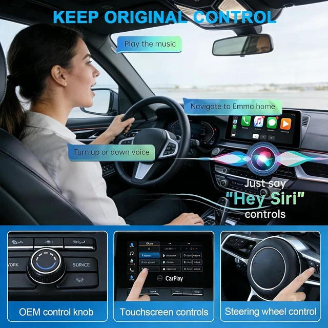 Alt view image 3 of 7 - Wireless CarPlay Adapter for iPhone iOS 10+ & Android CarLife - Plug and Play, Stable Connection Without Delay, Wired to Wireless