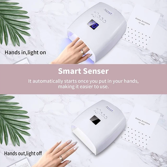 Alt view image 4 of 7 - 48W Rechargeable UV LED Nail Lamp Cordless Professional Gel Nail Art Light & Manicure Tool for Home and Salon (White)