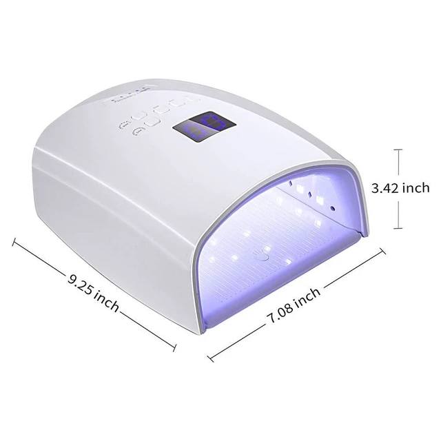 Alt view image 7 of 7 - 48W Rechargeable UV LED Nail Lamp Cordless Professional Gel Nail Art Light & Manicure Tool for Home and Salon (White)