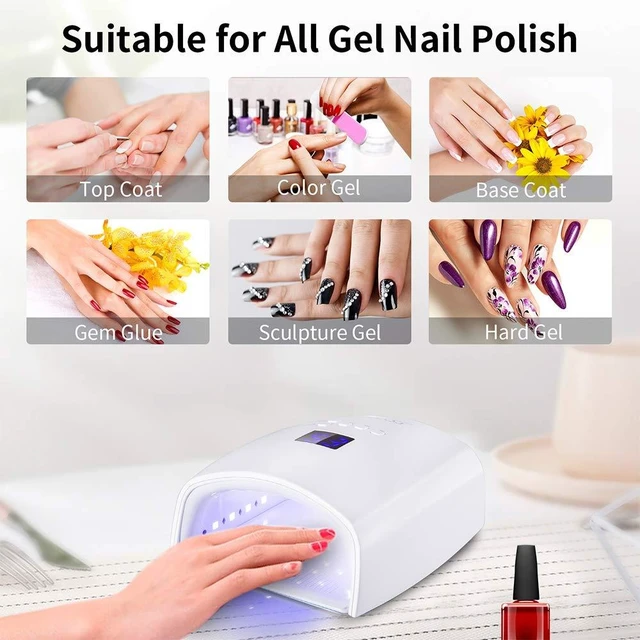 Alt view image 6 of 7 - 48W Rechargeable UV LED Nail Lamp Cordless Professional Gel Nail Art Light & Manicure Tool for Home and Salon (White)