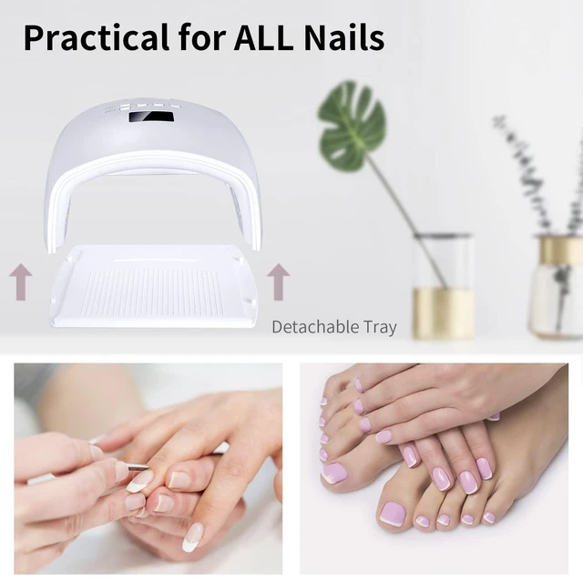 Alt view image 5 of 7 - 48W Rechargeable UV LED Nail Lamp Cordless Professional Gel Nail Art Light & Manicure Tool for Home and Salon (White)