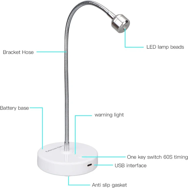 Alt view image 3 of 7 - 3W USB Input Flash Cure LED Light for Nails Nail Dryer & Nail Extension Gel Curing Lamp for Outdoor Stall Gel Nail Curing