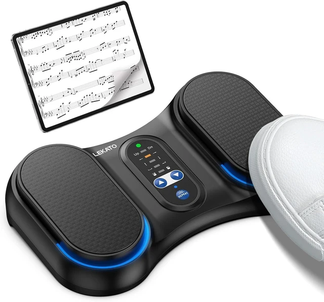 Main image of Wireless Bluetooth Page Turner for iPad, Tablets, Android & iOS Phones Silent USB iPad Foot Pedal for Musicians' Hands-Free Sheet Music Control