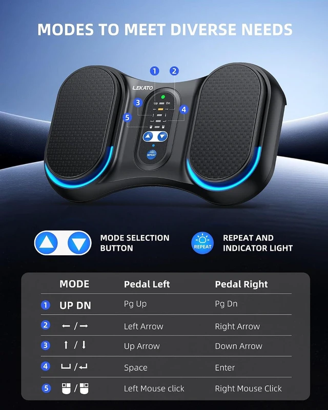 Alt view image 3 of 7 - Wireless Bluetooth Page Turner for iPad, Tablets, Android & iOS Phones Silent USB iPad Foot Pedal for Musicians' Hands-Free Sheet Music Control