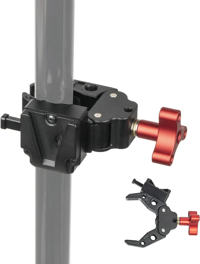 Alt view image 2 of 7 - Came-TV V-Mount Battery Clamp Adapter Large Open Angle & Solid Structure with 1/4 and 3/8 Inch Screw Holes, Mounts to Light Stand or Tripod