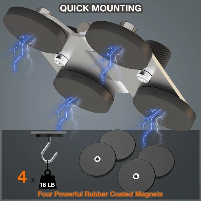 Alt view image 3 of 7 - Magnetic Fence Mount for Mevo Start, GoPro, iPhone & Action Cameras - Two 1/4" Mount Points, Camera Holder for Game Changer at Baseball Field