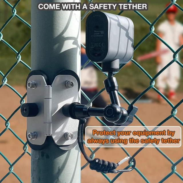 Alt view image 7 of 7 - Magnetic Fence Mount for Mevo Start, GoPro, iPhone & Action Cameras - Two 1/4" Mount Points, Camera Holder for Game Changer at Baseball Field
