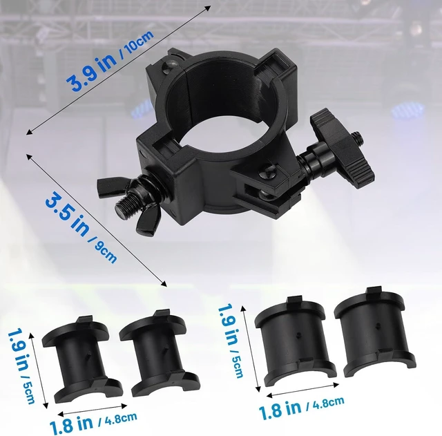 Alt view image 3 of 7 - 5 Pack 33lb Plastic Stage Light Clamp 1'' O Clamp for 25mm 38mm 50mm Pipe, DJ Light Truss for Studio Theater