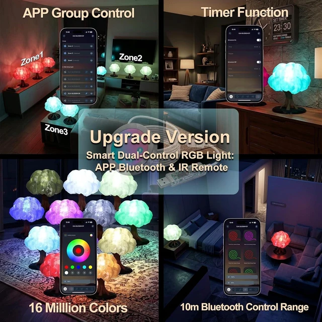 Alt view image 3 of 6 - 6-Pack Smart RGB LED Lamp Kit 001 for Bambu Lab, APP Control, USB 5V for 3D Printed