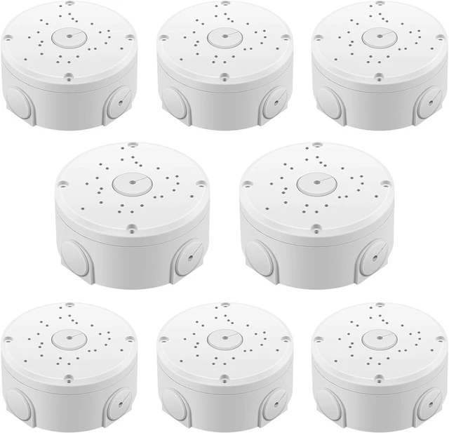 Main image of ABS Waterproof Security Camera Junction Box, Universal Wall Mounting Brackets for CCTV Camera with Hidden Cable (8 Pack)
