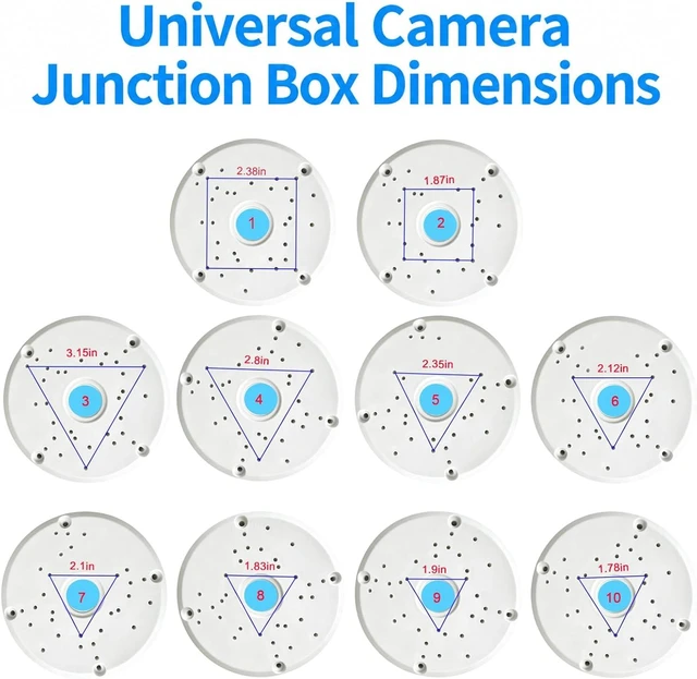Alt view image 2 of 7 - ABS Waterproof Security Camera Junction Box, Universal Wall Mounting Brackets for CCTV Camera with Hidden Cable (8 Pack)