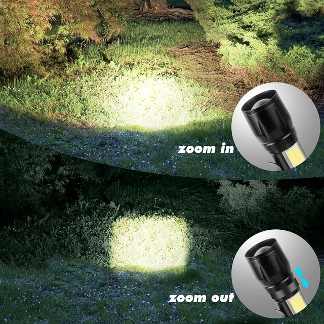 Alt view image 6 of 7 - 10-Pack USB-C Rechargeable Flashlights Zoomable Mini LED Clip-On EDC Light with Side COB, Bright for Camping, Home & Emergency