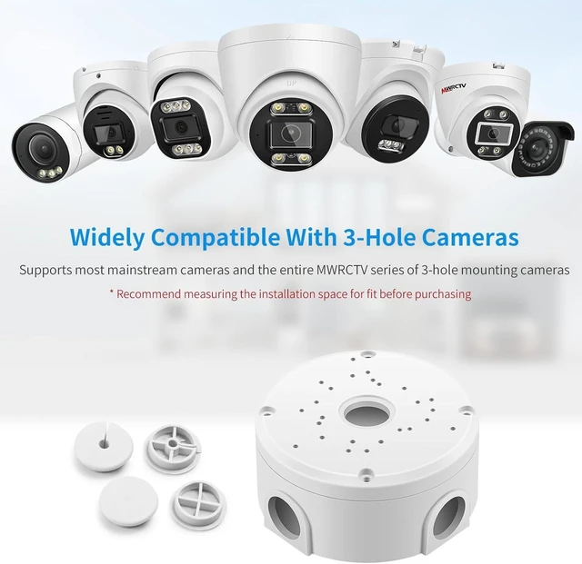 Alt view image 7 of 7 - ABS Waterproof Security Camera Junction Box, Universal Wall Mounting Brackets for CCTV Camera with Hidden Cable (8 Pack)