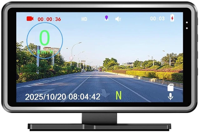 Main image of 3-in-1 Car HUD Digital Speed Display with Dash Camera DVR Recording & GPS Tracking Replay on Map - Universal GPS Speedometer