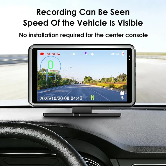 Alt view image 4 of 7 - 3-in-1 Car HUD Digital Speed Display with Dash Camera DVR Recording & GPS Tracking Replay on Map - Universal GPS Speedometer