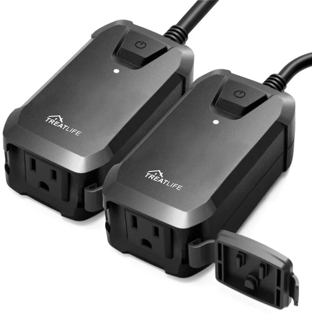 Main image of 2-Pack Outdoor Smart Dimmer Plug Works with Alexa & Google Assistant, Remote Light Dimmer, Max 400W, IP44 Waterproof for Outdoor, Floor & Table Lamps
