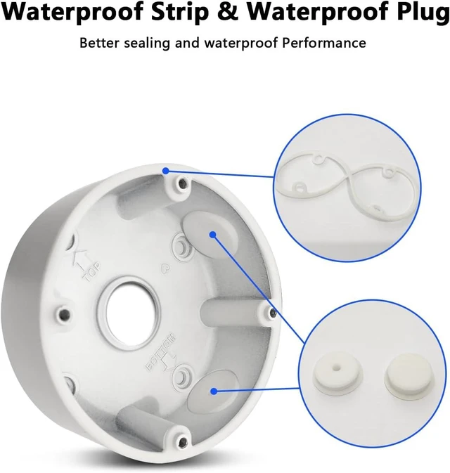 Alt view image 7 of 7 - Universal Bullet Security Camera Base Junction Box, Waterproof Metal Hide-Cable Mount Bracket, Outdoor Enclosure for CCTV Cams (4 Pack)