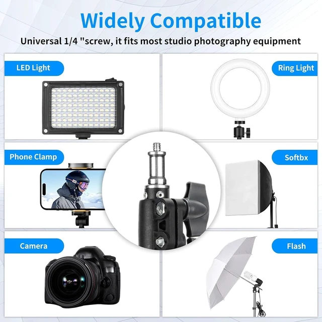 Alt view image 3 of 5 - 2-Pack Adjustable 7ft Aluminum Photography Light Stand Portable Tripod for Speedlight, Flash, Softbox, Strobe, Camera & Portrait