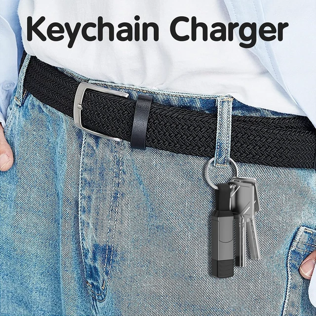 Alt view image 7 of 7 - CHAFON 6-in-1 ALL IN ONE Charger - Gray Multi Charging Cable, USB Type-C & Type-A, Fast Charge, Short