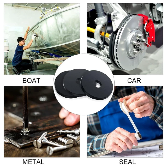 Alt view image 6 of 6 - 400 Pcs Flat Rubber Washers, 1/4 Inch Hole | 1/4 Inch ID x 1 Inch OD x 1/8 Inch Thick, Grommet for Bolts, Spacers & Vibration Reduction