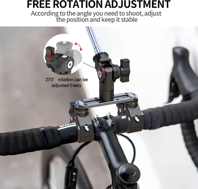 Alt view image 7 of 7 - Universal Super Clamp Camera Mount with 360° Dual Ball Head Ultimate Action Camera Clamp for Bike Handlebar & Tube, Fits Insta360 & GoPro