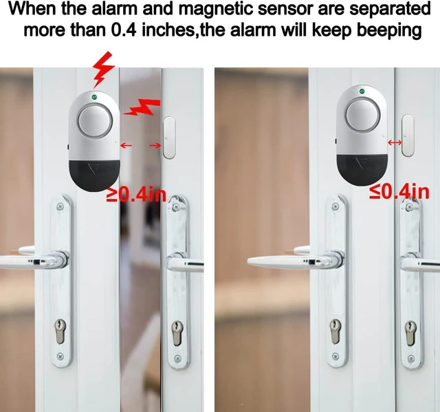 Alt view image 6 of 6 - Window & Door Alarm Sensors for Home Security 120dB Pool Door Alarm for Kids Safety (8 Pack)