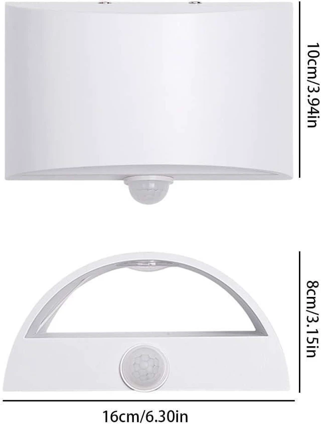 Alt view image 6 of 7 - LED Hardwired Motion Sensor Wall Sconce Modern Aluminum Indoor Light for Living Room, Hallway & Stair, 7W Warm White (Not Battery Operated)