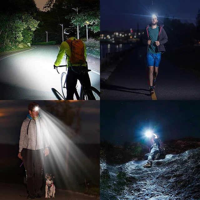 Alt view image 7 of 7 - 1600LM LED Rechargeable Headlamp with Hidden USB-C Charging Waterproof, 2600mAh Battery, Multiple Modes for Dog Walking, Camping, Hiking & Hard Hats