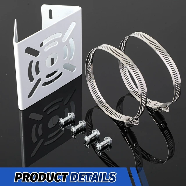 Alt view image 3 of 6 - 10 Pcs Universal Vertical Pole Mount Bracket with 6 Loops, Solid Metal Wall Mount for CCTV Cameras, Solar Panels, LED Wall/Stage Lights (White)