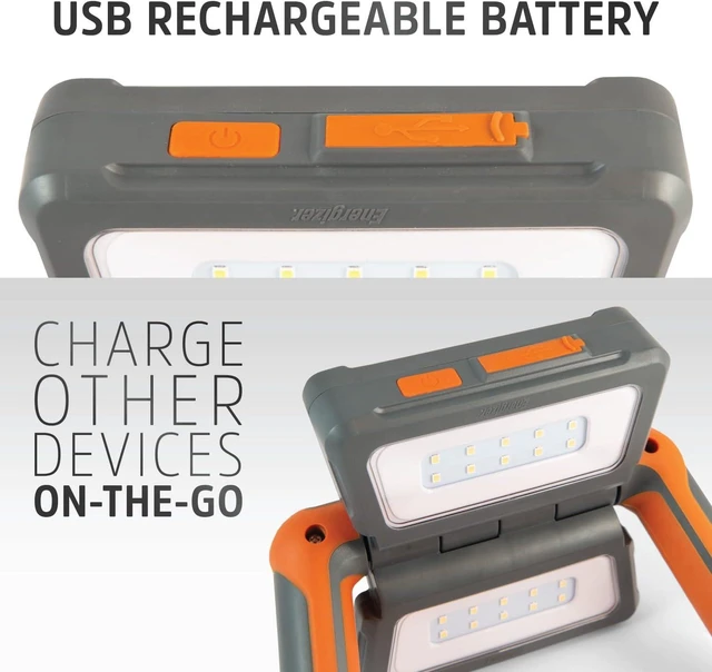 Alt view image 7 of 7 - Bright Multi-Panel Rechargeable LED Lantern, Water-Resistant Camping Work Light with Micro-USB Charging Cable, Pack of 1