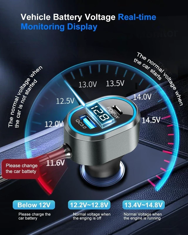 Alt view image 6 of 7 - 300W Cigarette Lighter Splitter Adapter, Powerful USB-C Car Charger Port with PD 65W/30W & QC3.0 Fast Charging for MacBook, Laptop, iPad, iPhone