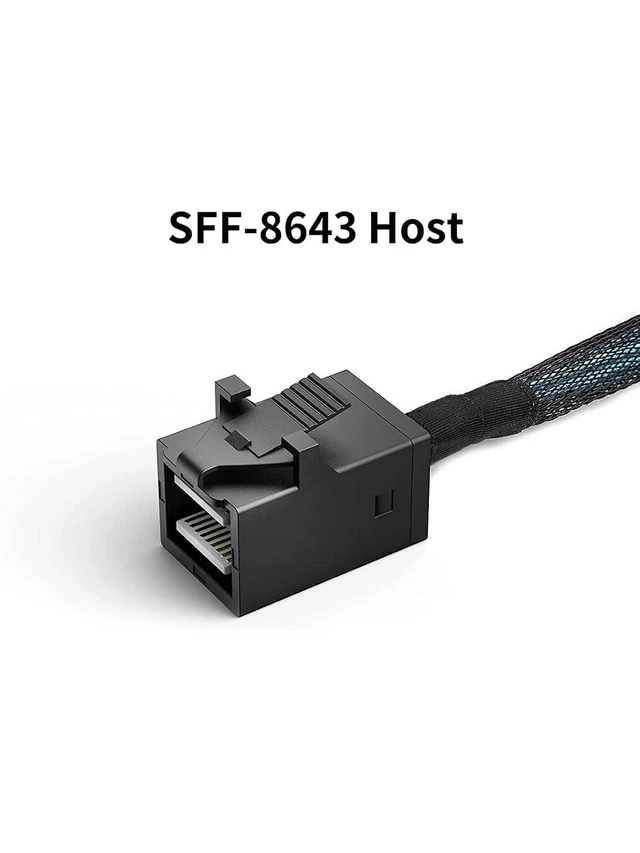 Alt view image 3 of 7 - 2-Pack 1.6FT/0.5M Internal HD Mini SAS SFF-8643 Host to 4X SATA Target Cable SFF 8643 to 4 SATA, for Controller to Hard Drive Connection