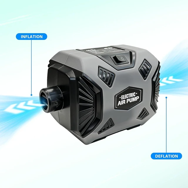 Alt view image 2 of 7 - 600W High-Power Air Pump for Inflatable Pool Toys, AC 110-120V with 6 Nozzles for Air Mattresses, Pool Floats, Rafts, Gymnastics Mats & Air Bed