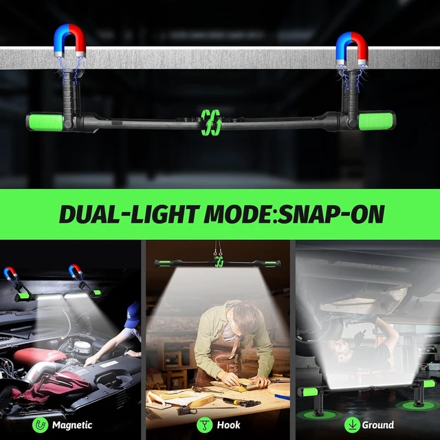 Alt view image 3 of 7 - 2400LM Rechargeable 2-in-1 Magnetic Light Bar with Motion Sensor, Underhood Mechanic Work Light for Auto Repair, Inspection, Garage & Emergency