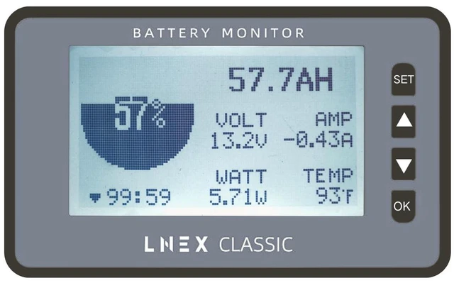 Main image of 500A Battery Monitor with Shunt, 3" Backlight Screen RV Monitor, Programmable Alarm for 8-120V LiFePO4, Lithium, Gel, Flooded Battery