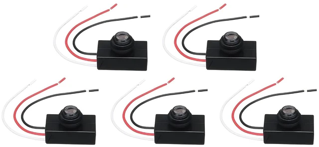 Main image of DC 8-50V Photoelectric Switch, 5 Pack - Dusk to Dawn Photocell Light Sensor Auto ON/OFF Switch, 12V/24V/36V/48V for Lighting Systems