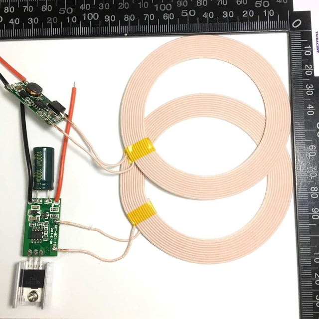 Alt view image 2 of 5 - Taidacent Wireless Power Supply Charging Coil Module 20mm to 80mm Long Distance, 12V-24V Input, 5V 2A Output Inductive Coil