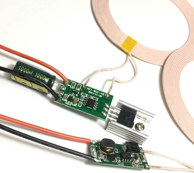 Alt view image 3 of 5 - Taidacent Wireless Power Supply Charging Coil Module 20mm to 80mm Long Distance, 12V-24V Input, 5V 2A Output Inductive Coil