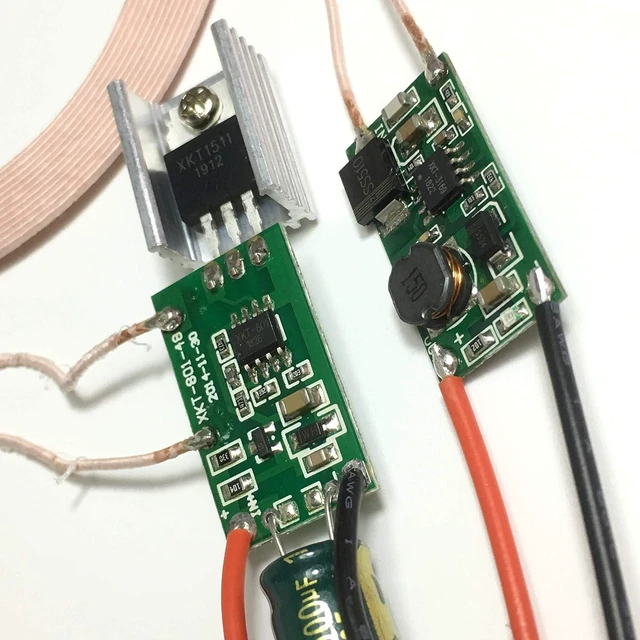 Alt view image 4 of 5 - Taidacent Wireless Power Supply Charging Coil Module 20mm to 80mm Long Distance, 12V-24V Input, 5V 2A Output Inductive Coil