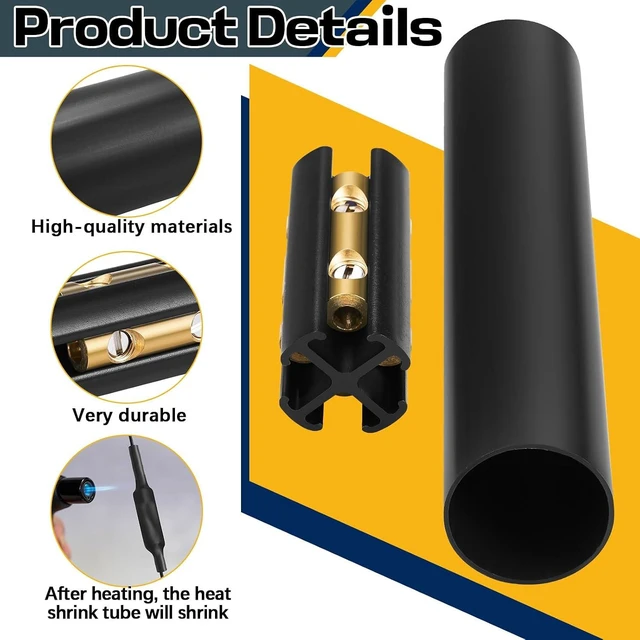 Alt view image 3 of 6 - 4 Sets Underground Wire Splice Kit for Direct Burial UF Wire, Rated up to 600 Volts, Includes Connectors & Heat Shrink Tube for 14/3 to 8/3 AWG Cable
