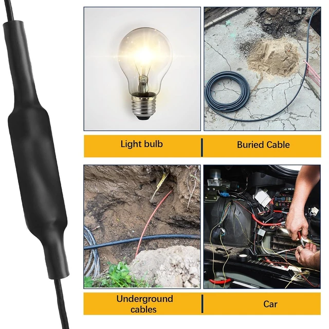 Alt view image 6 of 6 - 4 Sets Underground Wire Splice Kit for Direct Burial UF Wire, Rated up to 600 Volts, Includes Connectors & Heat Shrink Tube for 14/3 to 8/3 AWG Cable