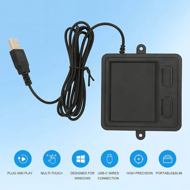 Alt view image 4 of 7 - Portable High-Sensitivity Wired USB Touchpad, Detachable Multifunctional Black Trackpad Mouse for Laptop & Desktop