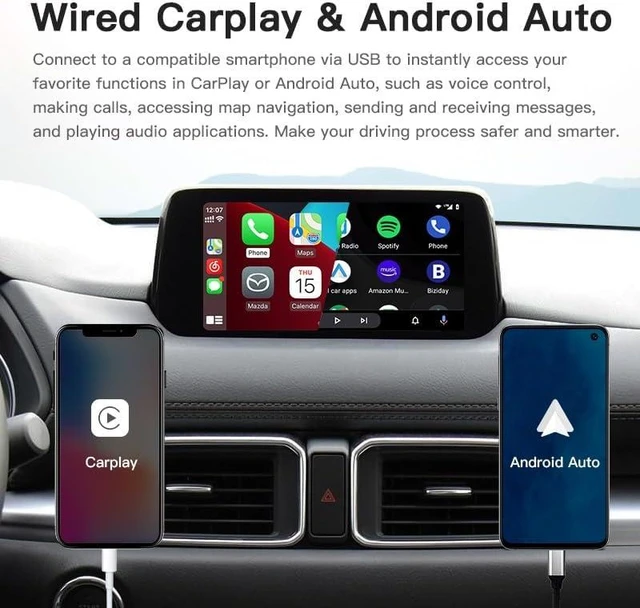 Alt view image 3 of 7 - CarPlay Adapter for Mazda 2/3/6/CX3/CX5/CX9/MX5 2014-2021 - TK78-66-9U0C OEM Hub Retrofit Kit for Mazda Connect System, CarPlay & Android Auto
